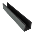 Dual Straight Klein U-profiel 202x2,7x3,5 cm Graphite Black (tbv T&G plank) ~