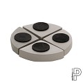 Pottery Pots bloempotdragers potvoetjes set van 4 gewassen beige 10x10 cm ~