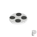 Pottery Pots bloempotdragers potvoetjes set van 4 glossy wit 10x10 cm ~