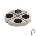 Pottery Pots bloempotdragers potvoetjes set van 4 natuurlijk wit 10x10 cm ~