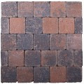 Kobbelstones getrommeld bruin-zwart 14x14x7 cm. ~
