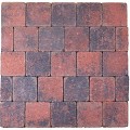 Kobbelstones getrommeld rood-zwart 14x14x7 cm. ~