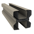 Dual Straight aluminiumpaal 210x8,2x8,2 cm Stone Grey ~