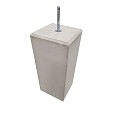Poer grijs 1 huls M24 excl. draadstang en stelplaat - 45x23x23 cm. ~