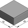Light Tumbled Concrete Grey 15x15x6 cm. ~