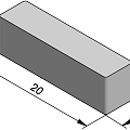 Light Tumbled Cole Black 20x5x6 cm. ~