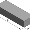 Light Tumbled Cole Black 30x10x6 cm. ~
