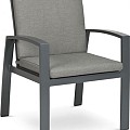 Valencia Dining Chair Swiss Fabrics all weather kussens Charcoal (65x67x90 cm) ~