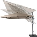 Duraflex zweefparasol dubbele knikfunctie. exclusief (kruis)voet. Swiss Fabrics doek Taupe (300x300 cm) ~