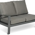 Valencia Lounge 2-Seater Right Swiss Fabrics all weather kussens Charcoal (129x87x87 cm) ~