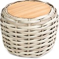 Wakkanda BijzetTafel Solid Teak (FSC)blad Kubo / Teak  (50 cmØx40 cm) ~