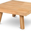 Wakkanda Small Table Solid Teak (FSC)blad en Poten Teak (80x80x34 cm) ~