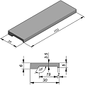 Zwembadrand Air Cream Soft 100x30x5/6 cm. ~
