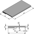 Zwembadrand Air Grey Soft 100x50x5/6 cm. ~