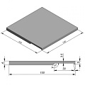 Zwembadrand Air Grey Soft 100x100x5/6 cm. ~