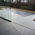 Zwembadrand Hoekstuk 90° Air Grey Soft  100x100x5/6 cm. ~