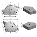 Strained Glacier Grey Hoek verband (5-hoekig 27x48x10 cm, 6-hoekig 28x28x10 cm) ~