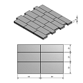 Strained Gletsjer Grey Groot Banenverband MF 60x(20-25-30)x8 cm. ~