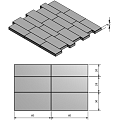 Metal Dark Flow Grey Groot Banenverband MF 60x(20-25-30)x8 cm. ~