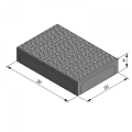 Metal Flamed Grey MF 30x20x6 cm. (uitlopend) OP=OP ~
