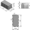 Seamstone 25x12,5x10 2/2 Grijs ~