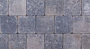 Kobbelstones getrommeld grijs-zwart 14x14x7 cm. ~