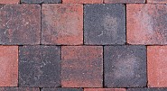 Kobbelstones getrommeld rood-zwart 21x21x7 cm. ~