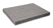 Halve betonklinkers grijs 10,5x10,5x8 cm. ~