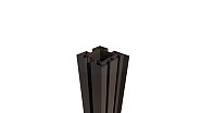 NTW Premium poortpaal met afdeklijst 8x8x320 cm. zwart RAL9005 ~