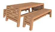 Tuinset Riva Excellent, 2xbank en 1xtafel, onbehandeld. ~