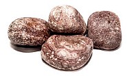 Half-Edelsteen Flamingo getrommeld ca. 1,5 kg (rood-creme geband) ~