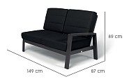 Queens Lounge 2-Seater Left zwart ~