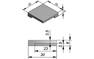 Zwembadrand Hoekstuk 90° Air Cream Soft  30x30x5/6 cm. ~