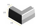 TROTTOIRBAND/HOEKSTUK visbek 90 graden uitwendig 13/15x25x45cm ~