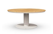 Morena Low Dining Table Teak Creme White 120 - Ø68 cm. ~