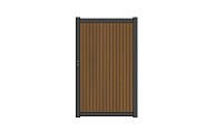 NTW Premium deur met alu frame verticaal Triple Teak 97x186 cm. ~