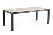Briga Dining Table Trespa Travertin 220x100 cm Charcoal ~