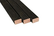 Douglas geschaafde regel gedroogd 4,5x7x400 cm. zwart. ~