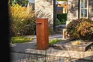 Staande brievenbus Ivar CorTen 120x35x35 cm. ~
