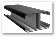 Dual Straight aluminium Slim Line H-paal zwart 210 cm. ~