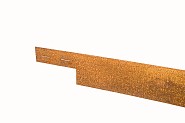 Mevosteel LxH 225x15,2 cm. Dikte 2 mm. ongecoat (Corten) incl. pennen ~