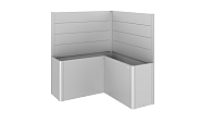 Schutting voor Kweekbed Belvedere voor L-vorm (2Stk) zonder Acrylglas Gr. L200 zilver-metallic ~