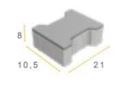 H-Profiel Grijs 21x10,5X8 cm, Machinaal pakket, 36 steens, KOMO keur, basic Grijs ~