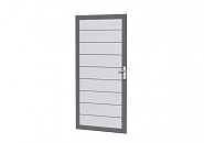 Aluminium deur, 90x183 cm, lichtgrijs. ~