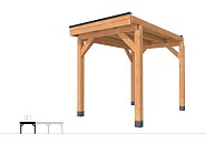 Buitenverblijf plat dak Premium Modulair, douglas, linkerdeel L/A, 207x307 cm, kleurloos geïmpregneerd ~