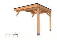 Buitenverblijf plat dak Premium Modulair, douglas, rechterdeel L/C, 293x307 cm, kleurloos geïmpregneerd ~