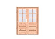 Douglas 1-ruits dubbele deur Prestige 168x209 cm. scharnieren RVS beslag onbehandeld. ~