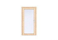 Vuren Volglas enkele deur Prestige 108x209 cm. linksdraaiend scharnieren RVS beslag onbehandeld. ~