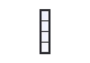 Vuren Vast raam Prestige 50x209 cm. zwart gecoat. ~