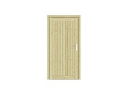 Vuren dichte enkele deur Prestige 108x209 cm. linksdraaiend scharnieren RVS beslag groen geimpregneerd. ~